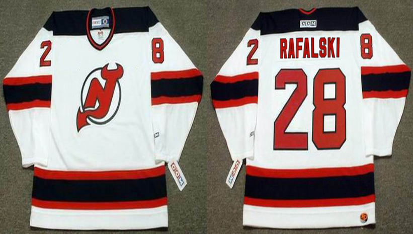 2019 Men New Jersey Devils #28 Rafalski white CCM NHL jerseys->new jersey devils->NHL Jersey